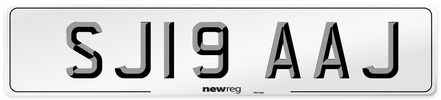 SJ19 AAJ Number Plate from New Reg